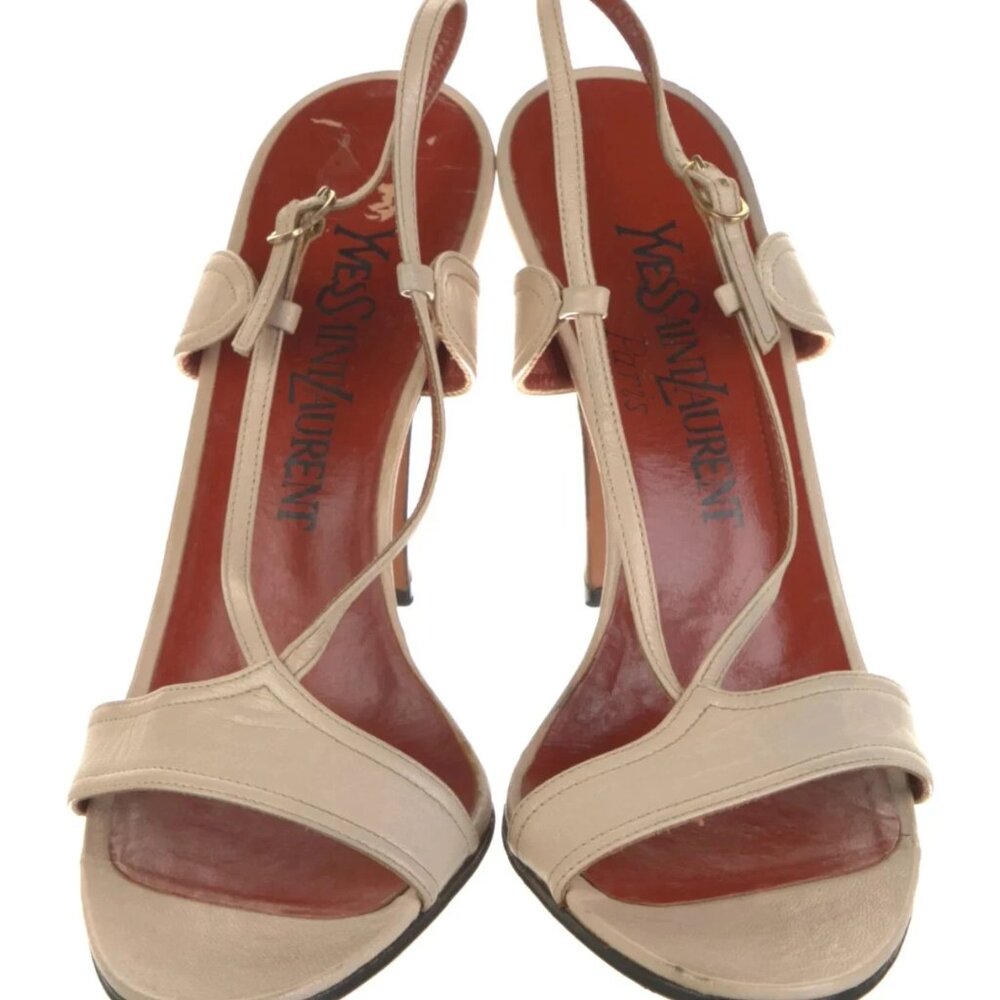Vintage Yves Saint Laurent Leather Slingback Heels